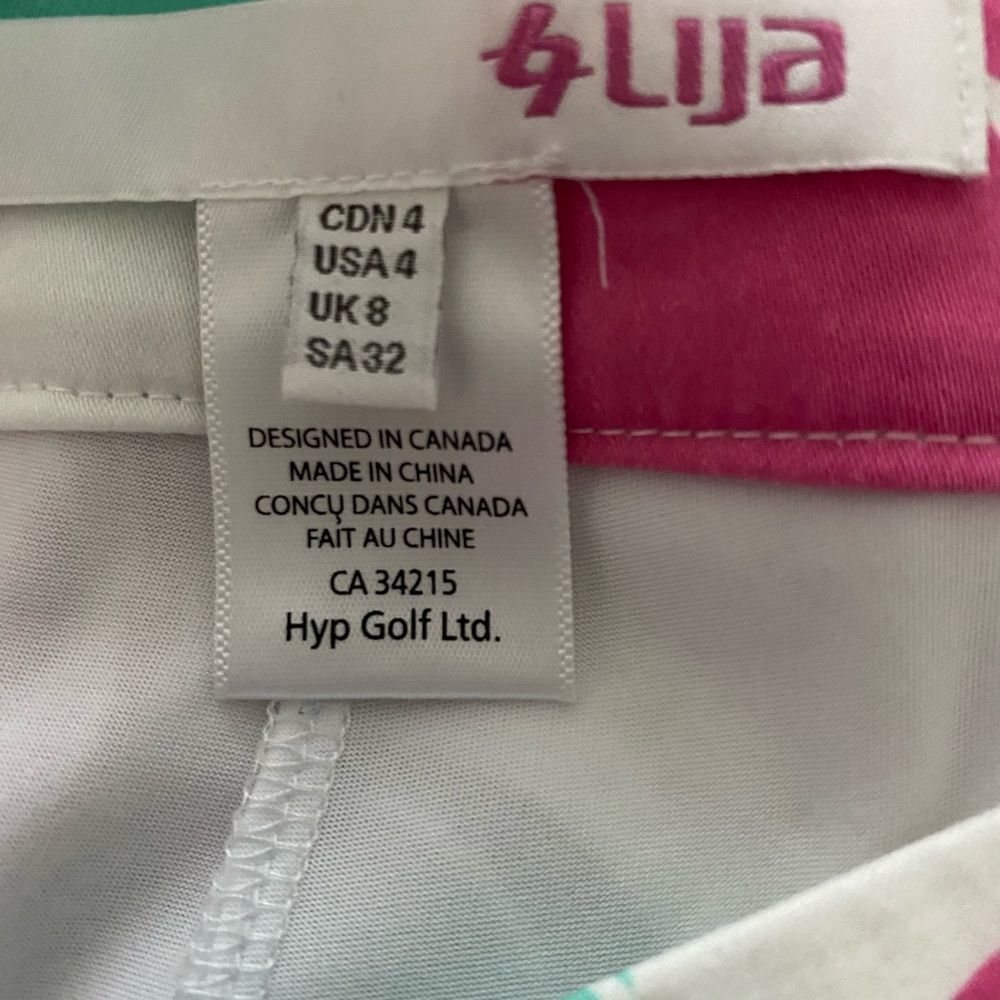 Lija Golf Skort -4 pink /tan /green , cotton spandex - Picture 3 of 7
